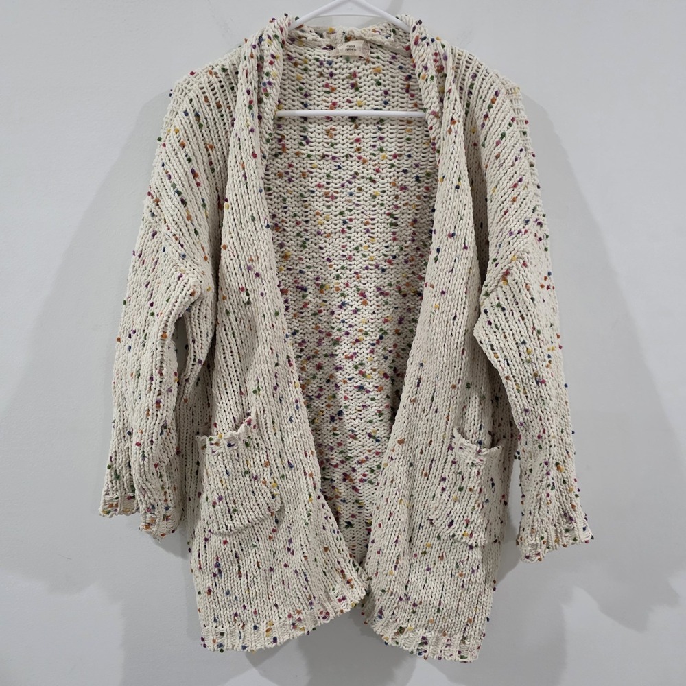 Altard State Confetti Cardigan Size Medium Speckled Colorful Cozy Knit Pockets